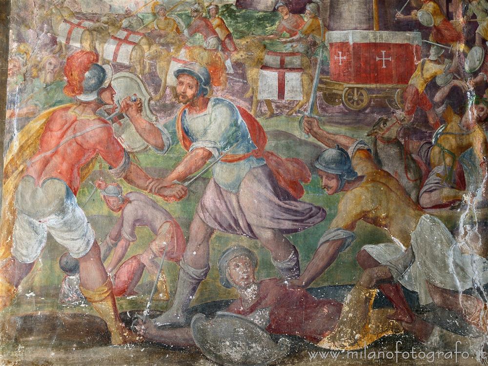 Milan (Italy) - Detail of the fresco of the battle of Legnano in the Small Church of Sant'Antonino of Segnano